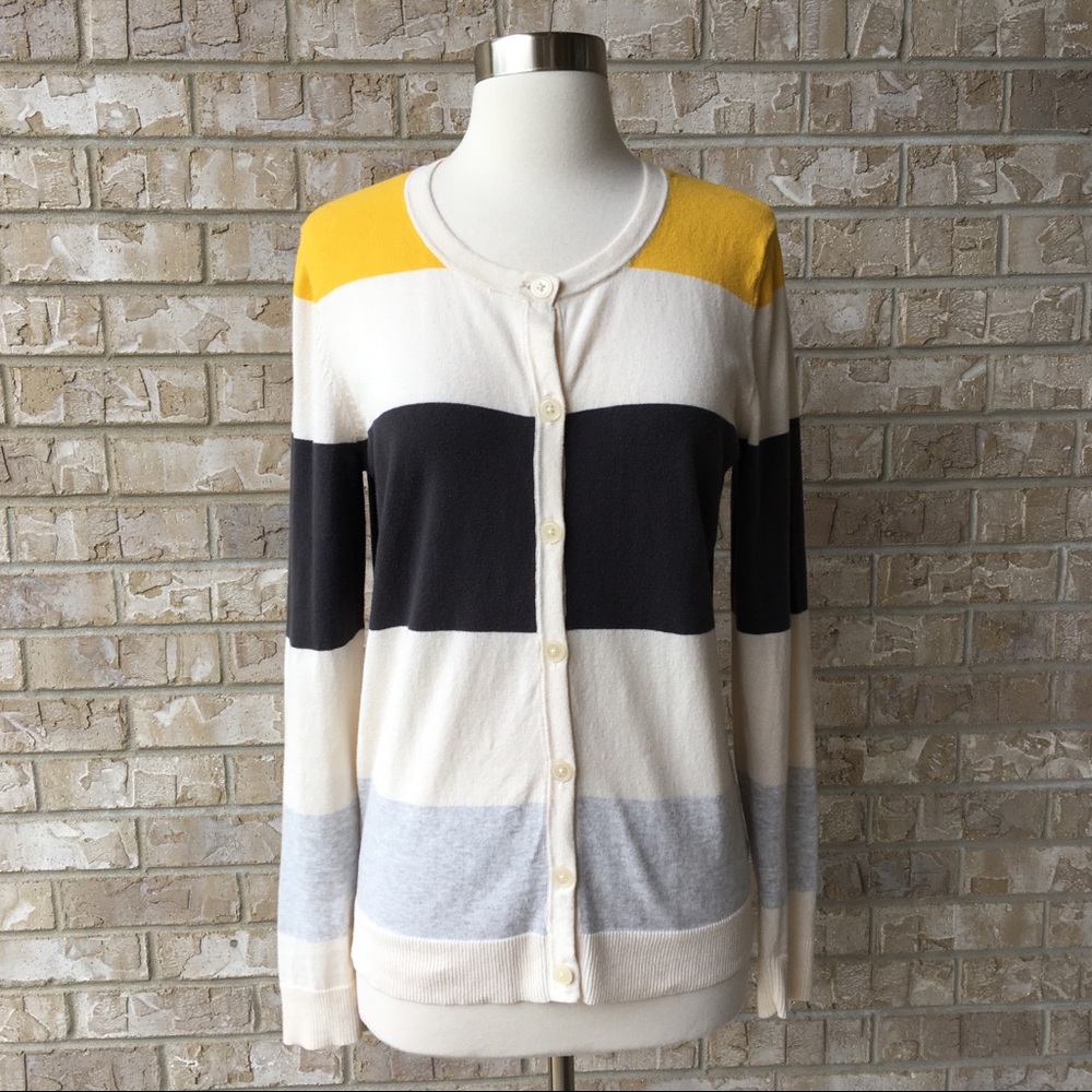 Merona Striped Button Up Knit Cardigan Size M 🌸